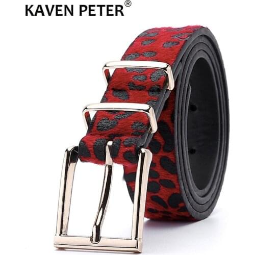 Womens Belt Luxury Brand Women Horsehair Waist Belt With Leopard Female Belt Cummerbund Dropshipping pasek damski
