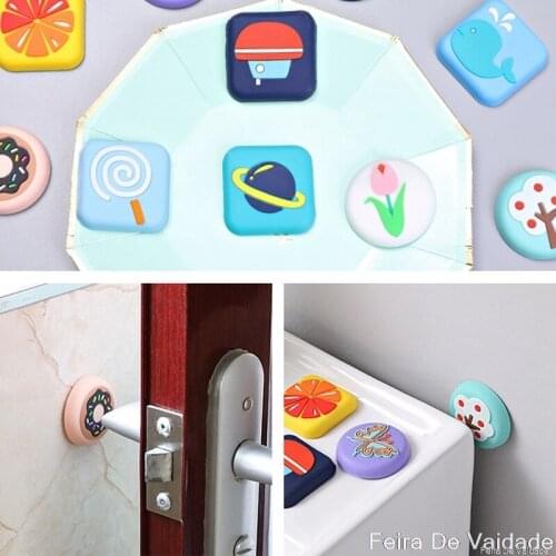Silicone Door Handle Knob Crash Pad Wall Protectors Self Adhesive Bumper Guard Stopper Rubber Anti Collision Stop Stick Dropship