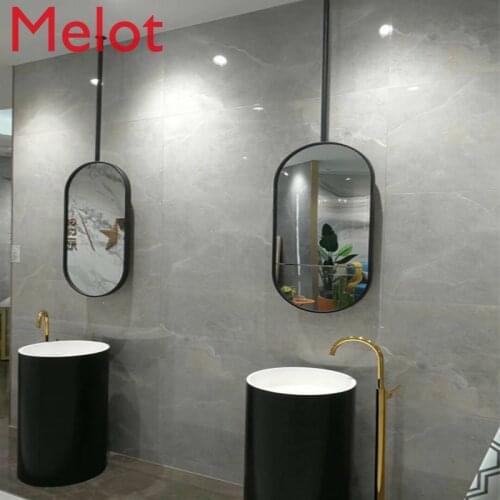Nordic boom oval toilet bathroom mirror ceiling hallway hotel hanging mirror