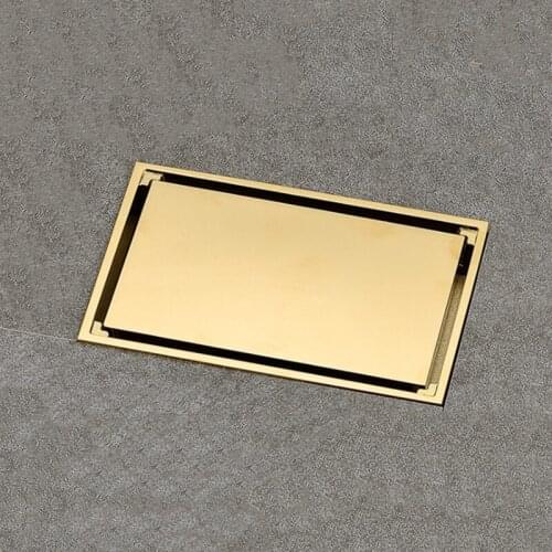 Anti-odor Floor Waste Grates 90X140mm Shower Drain Black Bathroom Floor Drain Tile Insert 100% Brass Bathroom Accessory