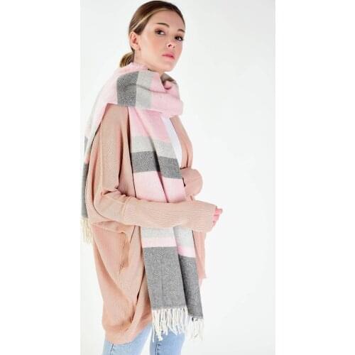 TURKISH MADE of 85 ACRYLIC % 15 POLYESTER Women Smoked-Pink Pattern Shawl Model Fashionable Design Good Quality Useful 2021 style Fashion Trend