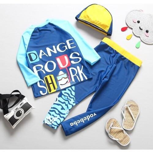 UPF50+ Boys Surfing suit 3~10Y Boys Swimsuit for Toddler Boys Long Sleeve Surfing suit High quality Children swimwear-SW386