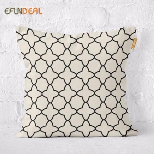 Vintage Cushion Cover Pillow Case Black White Geoemtric Morocco pattern Cushions Case Simple Home Decor 45*45cm/60x60cm