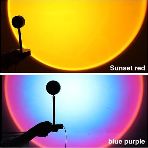 Sunset lamp USB rechargeable desk lamp The sun never sets Rainbow projection sunset light Net red background atmosphere sunset l