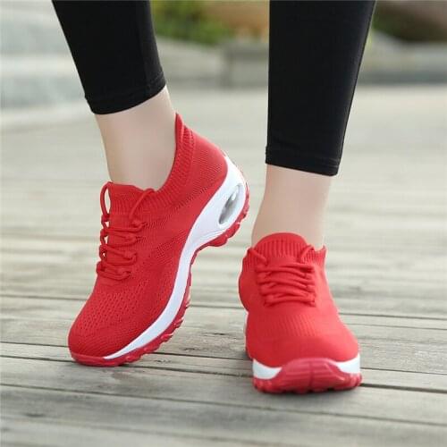 7 Colors Air Cushioning 2021 Women Running Shoes Slip On Sock Sneakers Breathable Mesh Shoe Elasticity Trainers Zapatillas Mujer