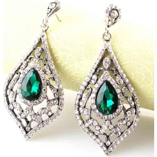 YaYi Jewelry Fashion Multi Glass Crystal Rhinestone Dangle Women Ancient Gold Color Wear Ear Band Long Tassel Earrings