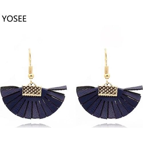 Earring for Women lady Boho Big Sector Tassel Earrings Hot Sale Multi Color Wedding Wholesale New Charm Dangle Drop Jewelry