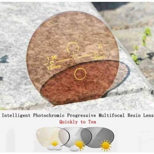 1.56 Progressive Multifocal Photochromic to Gray/Tea Myopia Presbyopia Glasses Lens Customize Optical Prescription Glasses Lens