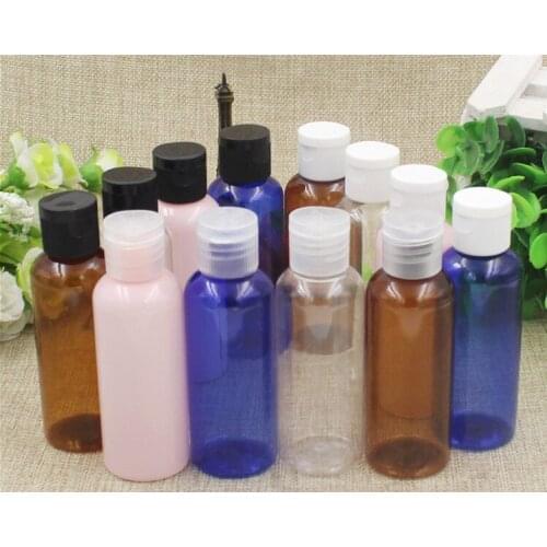 10/20pcs 50ml Plastic Empty Transparent PET Bottle with Flip Cover Cap 50cc Cosmetic Refilable Sub bottling Package Container