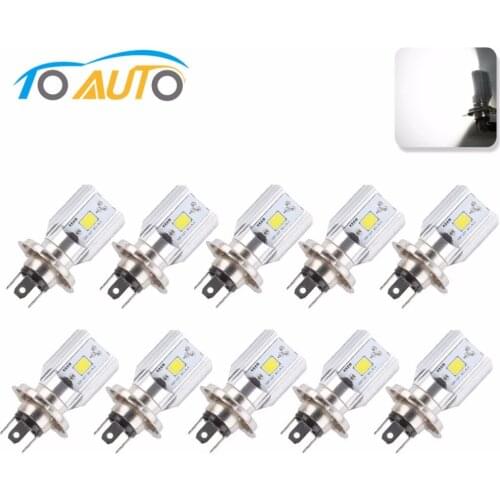 10PCS H4 Led Motorcycle Headlight Bulbs COB Led 1000LM Lamp Scooter ATV Moto Accessories Fog Lights 6000K White