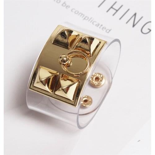 2020 Punk Ring Bracelet Scotch Tape Fashion Magazine Style Brand Button Stereoscopic Nail Bracelet