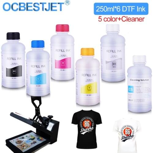 250ML*6 DTF Ink For Direct Transfer Film Printer Film Transfer Ink For DTF Printing PET Film Printing And Transfer For Epson