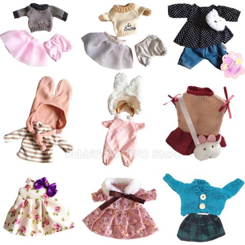30cm Doll Clothes for Rabbit Cat Bear Plush Toys Soft Dress Skirt Sweater Play House Dolls Accessories for 1/6 BJD Doll Gifts