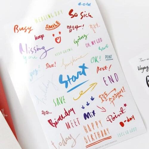 30packs/lot Kawaii Smile Korea Funny Color Art Decorate Stationery PVC Scrapbooking DIY Children Stickers free shipping