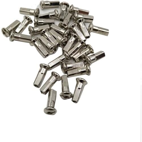 36 Pieces A Lot Brass Material Lighting Sliver Color 16 mm Longer Spoke Nipples For Electric Motorcycle / Motocross Wheels