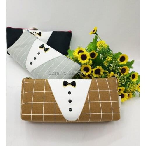 60pcs Fashion Boy Girl Mr Canvas Pencil Case Women Cosmetic Make Up Storage Bag Lipstick Eyeliner Carrying Holder