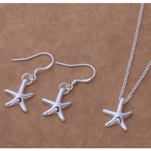 AS080 Hot Silver Plated Jewellrey Sets, Lovely Free Shipping Jewelry Sets Earring 213 + Necklace 595 /dlyamdfa Bfsajwza