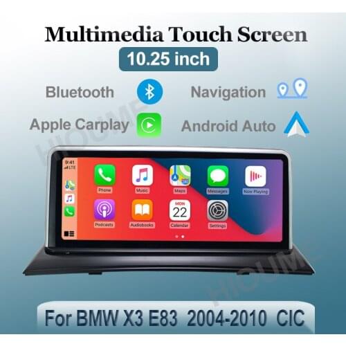 10.25" Wrieless Apple CarPlay Wired Android Auto Car Multimedia For BMW X3 E83 Head Unit Rear Camera IOS