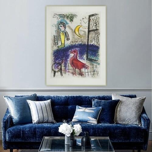 Citon Marc Chagall《Bad Subjects》Canvas Art Oil Painting Artwork Poster Decorative Picture Wall Hanging Decor Home Decoration