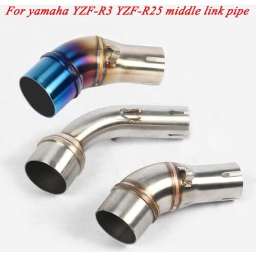 For Yamaha YZF-R3 YZF-R25 Motorcycle Stainless Steel Middle Connecting Pipe Silp on 51mm Exhaust Muffler Pipe System