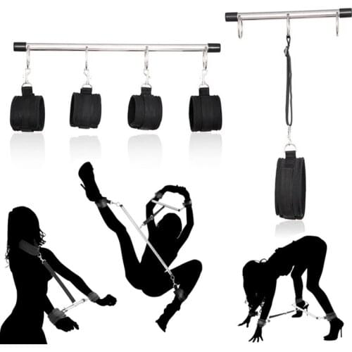 Erotic Bdsm Set Spreader Bar Handcuffs Ankle Cuffs Bondage Restraints Submissive Slave Collar Adult Games Sex Toys for Couples