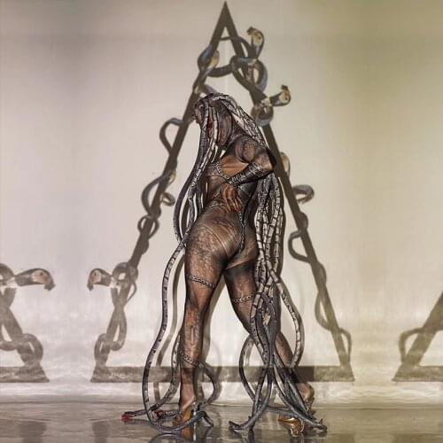 Halloween horror thriller alien serpentine lifelike jumpsuit stage performance costume bar concert DJ singer/dancer costume