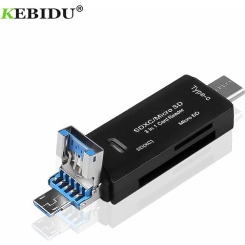 KEBIDU All in 1 Usb 3.0 Card Reader High Speed SD TF Micro SD Card Reader Type C USB C Micro USB Memory OTG Card Reader