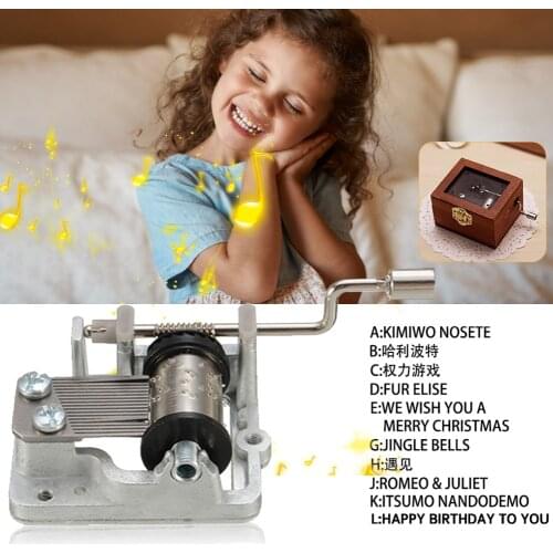 Mini Music Box Hand Cranking Music Movement Transparent DIY Music Box For Christmas Gift Merry Christmas A Variety Of Music