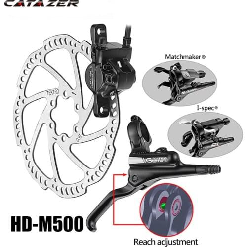 MTB HD-M500 Hydraulic Disc Brake Lever + Caliper Forged Aluminum Open System Dual Piston Confident Braking 305g/wheel