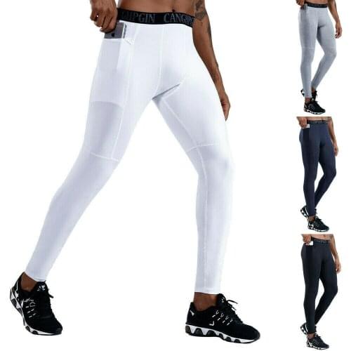 Mens Leggings GYM Workout Compression Running Sports Long Pants