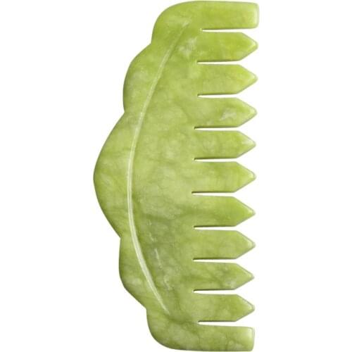 Jade Comb Lady Head Massager Hair Care Massage Smooth Xiu Jade Scalp Care Jade Massage Comb Natural Stone Gua Sha Board Scraper