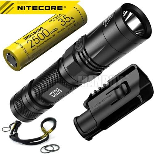 NITECORE EC23 Flashlight NTH10 Holster+ IMR 18650 Rechargeable Battery 1800 Lumens Cree LED High Performance Torch Security Duty