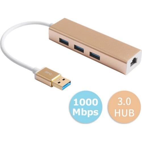 WHOLESALE/10PC USB3.0 Hub Gigabit Ethernet Network Adapter+3 Port Hub USB 3.0 To RJ45 10/100/1000M Lan Card For Mac Windows 10