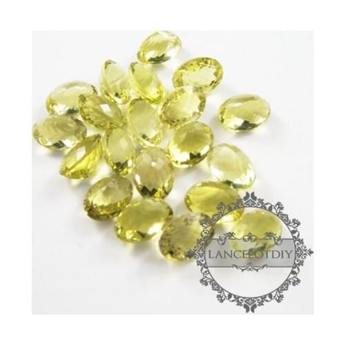 14x10mm oval faceted cut natural lemon quartz semi precious loose stone diy ring,earrings charm cabochon 4120099