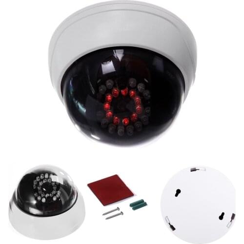 Indoor CCTV Fake Dummy Dome Security Camera with IR LEDs White