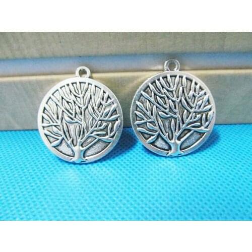 20pcs Antique Silver tone/Antique Bronze Round Tree of Life Base Setting Tray Bezel Pendant Charm,fit 25mm Cabochon/Cameo