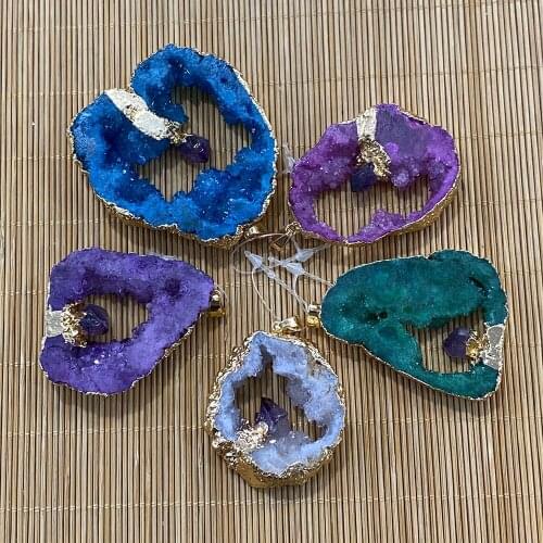 Amethyst Necklace Pendant Huang Xiaojing Irregular Charm Pendant DIY Jewelry Making Bracelet Gift Jewelry Decoration 1pcs
