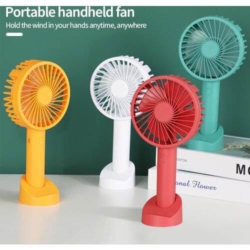 Mini Fan Portable for Fan Handheld USB Rechargeable Fan Appliances Desktop Air Cooler Outdoor Travel Hand Fan Solid Color Fan
