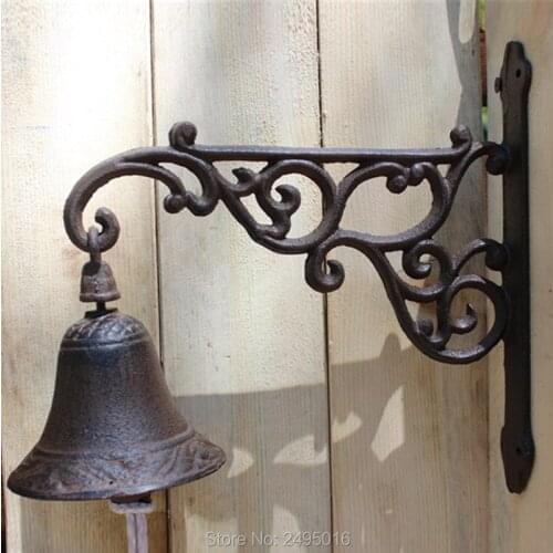 European Antique Vintage Rustic Flower Fairy Iron Welcome Door Bell Casting Store Home Decorations