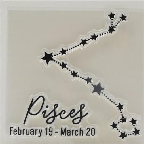 Constellations Pisces Transparent Clear Silicone Stamp/Seal for DIY scrapbooking/photo album Decorative clear stamp sheets