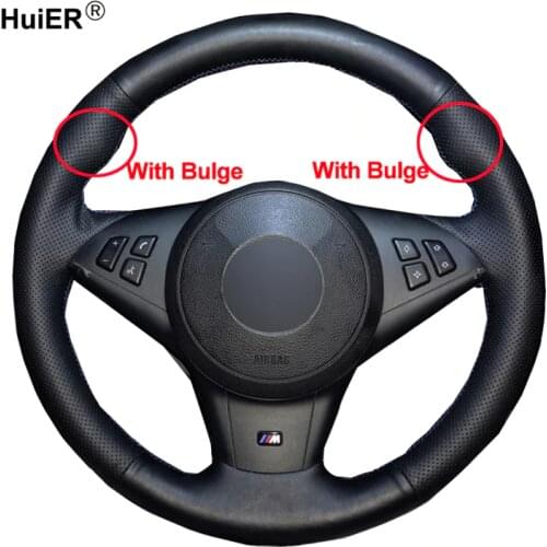 Hand Sewing Car Steering Wheel Cover Funda Volante Braid on the Steering wheel For BMW E60 E63 E64 Cabrio M6 2005-2008 2009 2010