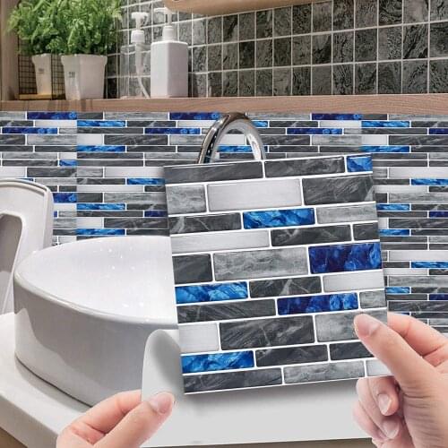 1Set 10pc Self Adhesive Tile 3D Sticker Kitchen Bathroom Wall Sticker Decoration Sequin mosaic tile wall sticker 10c×10cm