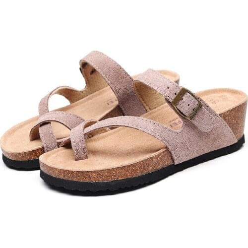 7 Style New Womens Slippers High Quality Summer Women Beach Cork Wedge Slippers Sandals 35-41