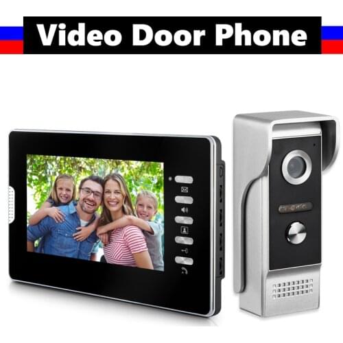 7" Monitor Video Door Phone System Wired Video Doorbell Intercom Kits Clear night-viewing, 24 hours monitor, calling, speaker