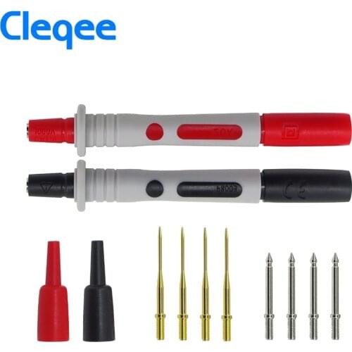 Cleqee P8003 p8001 1set 2pcs Multimeter Probe Replaceable gilded Needle Multi-purpose Test pen