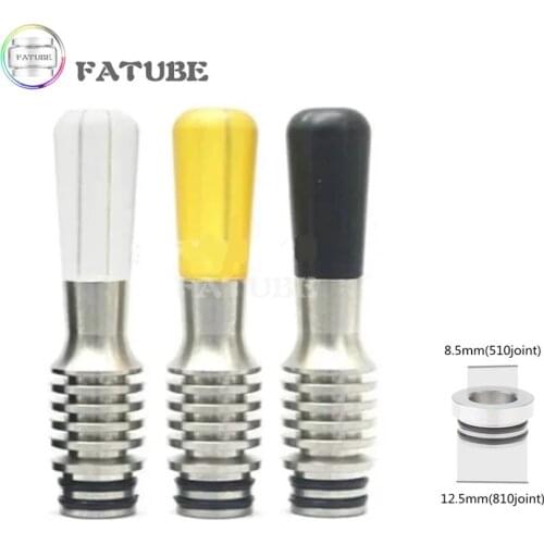 FATUBE 510 Drip Tip MTL SS316 Metal Long Tip Heat resistance Mouth Piece Anti scalding and heat dissipation Straw dripper 1PCS