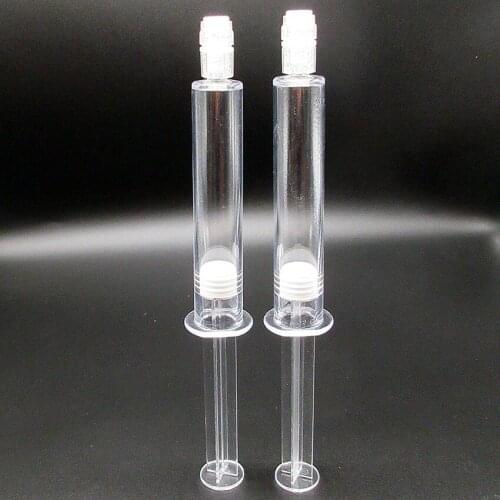 Hot sale product airless cosmetic bottle 3ml injection syringe shape package for hyaluronic acid,empty syringe 100pcs/lot