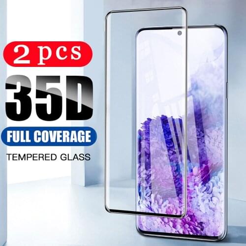 2Pcs full cover for samsung galaxy s20 ultra s10 lite s10e s9 s8 plus s7 edge tempered glass phone screen protector smartphone
