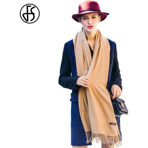 FS Cashmere Long Scarves Scarf Women Winter Warm Luxury Brand Fashion Solid Color Tassel Foulard Shawls Wraps Echarpe Pashmina