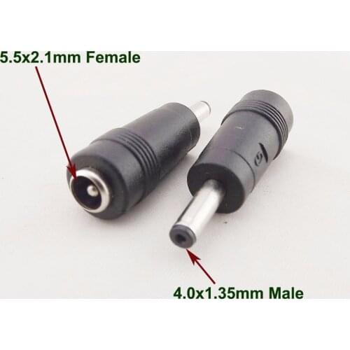 1pcs DC Power Adapter 4.0mm x 1.35mm Male Plug To 5.5mm x 2.1mm Female Jack Connector for Asus Ultrabook